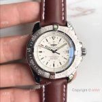 Swiss Grade Breitling Colt Automatic Chronometre 500m Watch White Dial Brown Leather